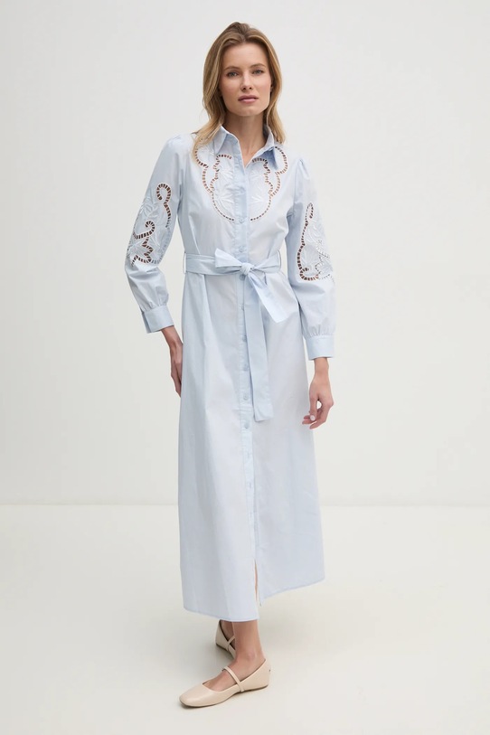 Answear Lab sukienka bawełniana bawełna niebieski v3415.FWK