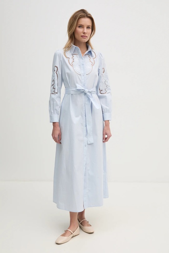 Odzież Answear Lab sukienka bawełniana v3415.FWK niebieski