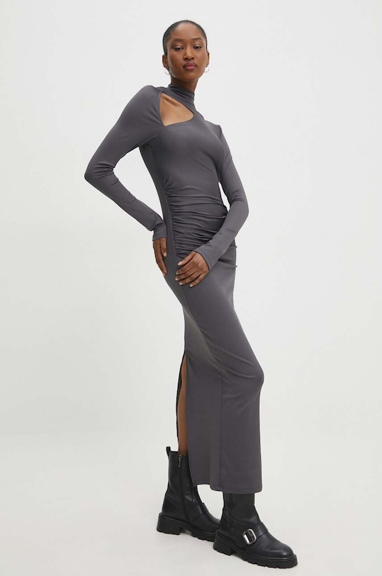 Answear Lab sukienka z elastanem szary sng.sud06a.tjs
