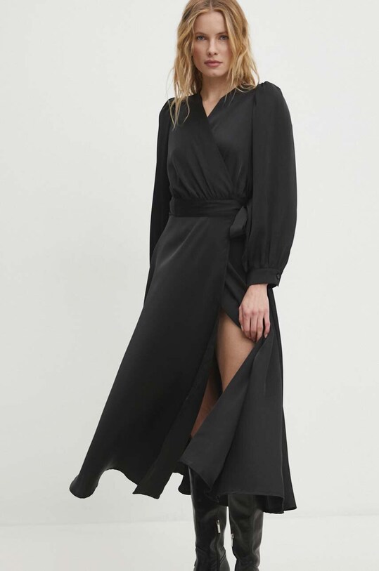 Answear Lab rochie midi negru 37005lr.FKK