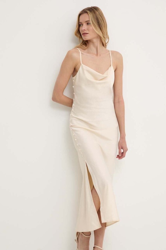 Answear Lab sukienka tkanina beżowy 4826.iw