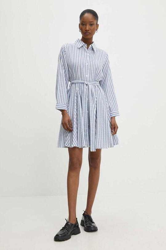 Answear Lab rochie din bumbac fixat alb kc827.fh