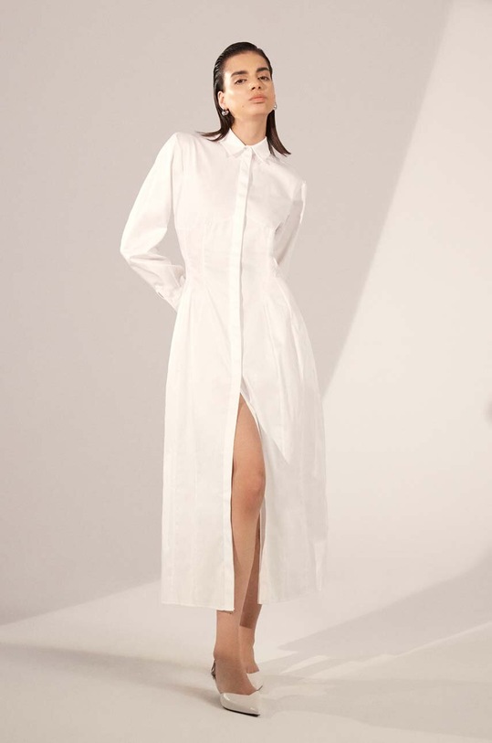 Bavlněné šaty Answear.LAB maxi bílá W24S.LF.111222.TJS