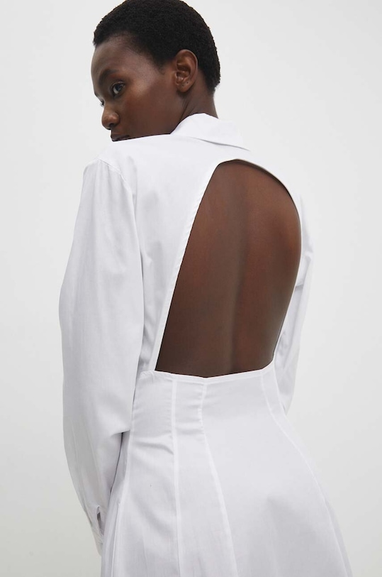 Bavlněné šaty Answear.LAB W24S.LF.111222.TJS bílá