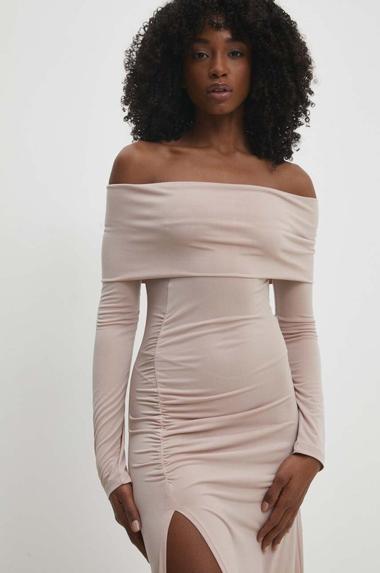 Answear Lab rochie bej W24S.LF.111239.tjs