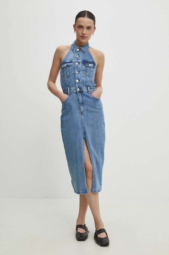 Answear Lab sukienka jeansowa casual niebieski w7873.fh
