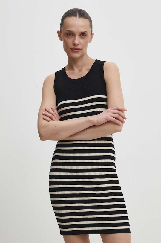 Φόρεμα Answear.LAB εμπριμέ μαύρο wd52.fh