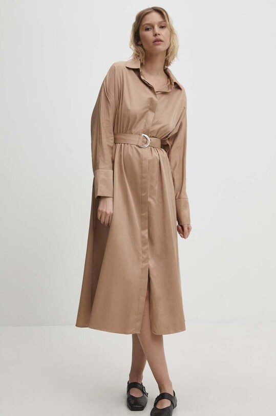 Answear Lab sukienka bawełniana sng.sud0b7.tjs beżowy WW24