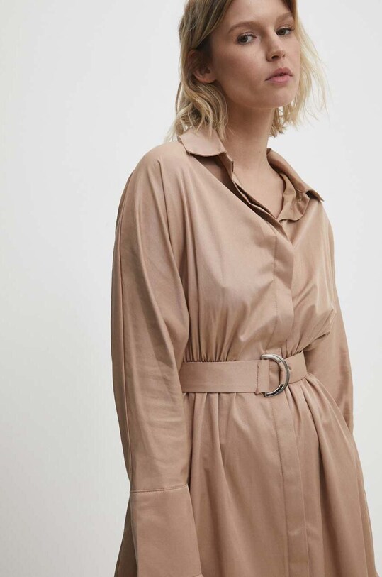 Answear Lab sukienka bawełniana beżowy sng.sud0b7.tjs