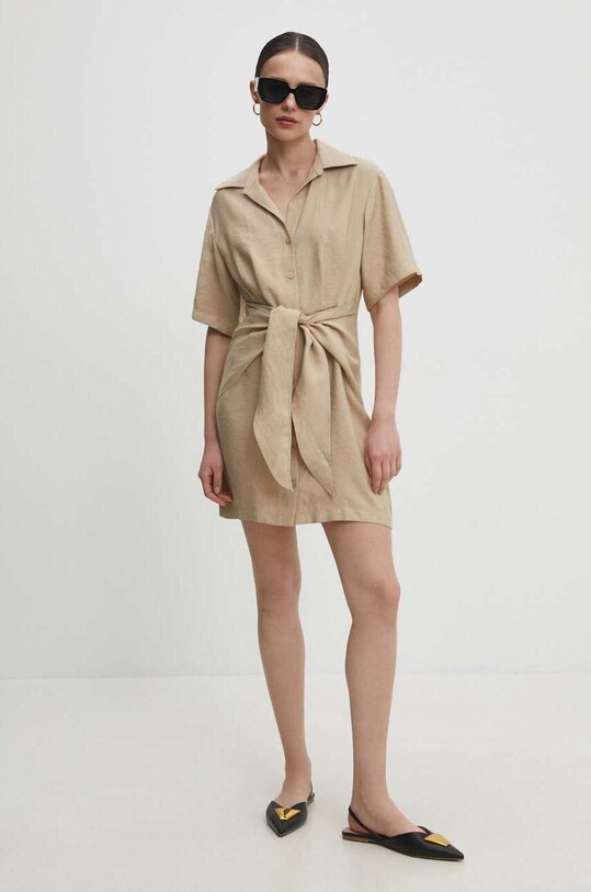 Сукня Answear.LAB casual бежевий mlc.sud0cm.tjs