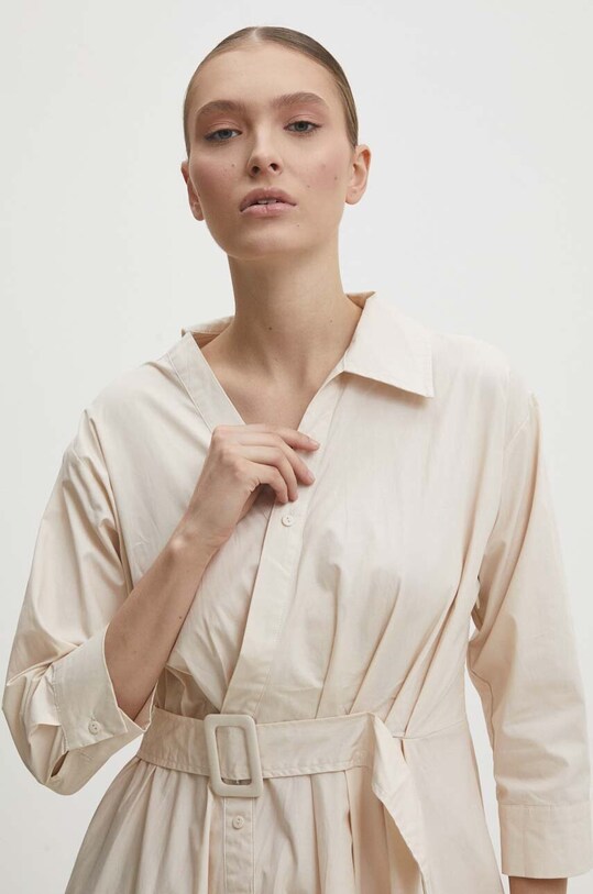 Answear Lab rochie din bumbac 4343.ikk bej