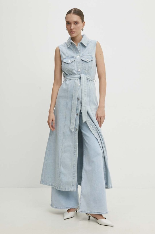 Answear Lab sukienka bawełniana wzorzyste niebieski m045.fh