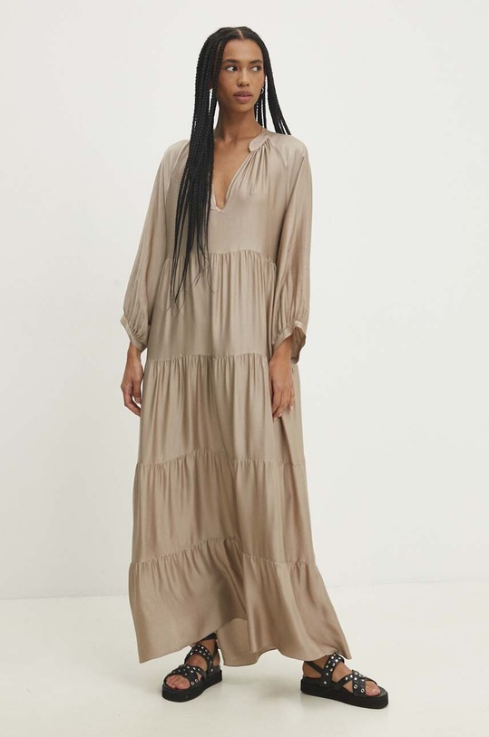 Answear Lab rochie maxi bej pk94173ab.ijs