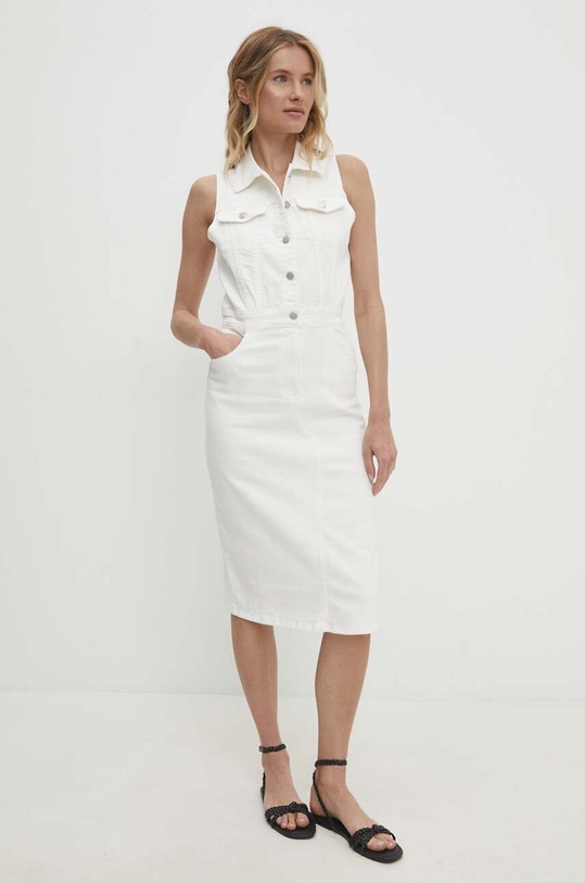 Answear Lab sukienka jeansowa casual biały RD83923.HWK