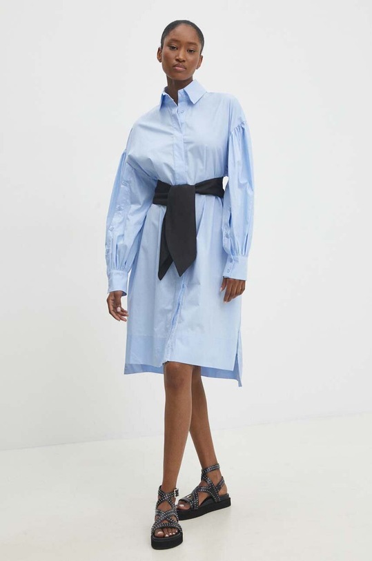 Bavlnené šaty Answear.LAB b9386.ih modrá WW24