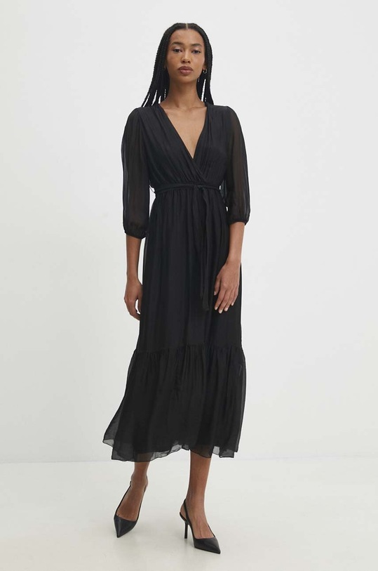 Answear Lab rochie midi negru fm24291.80.ijs