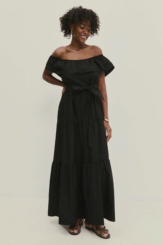 Odzież Answear Lab sukienka bawełniana 6197.TWK czarny