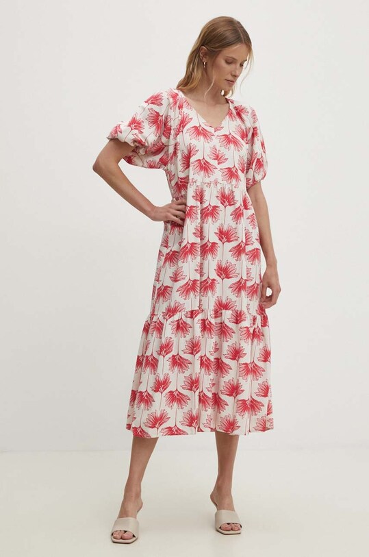 Answear Lab rochie midi roz 23111.TWK