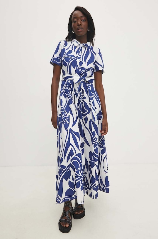 Pamučna haljina Answear.LAB jane..fd mornarsko plava WW24