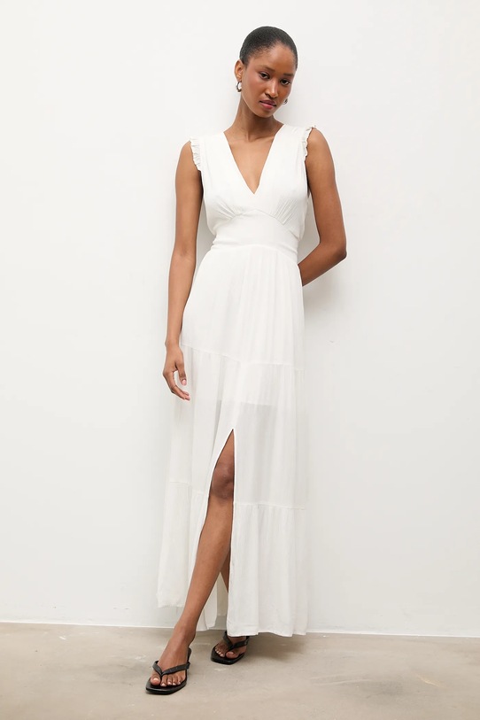 Answear.LAB sukienka rozkloszowana z wiskozy pablo.fd biały WS25