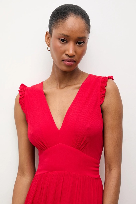 Answear.LAB sukienka rozkloszowana z wiskozy czerwony pablo.fd