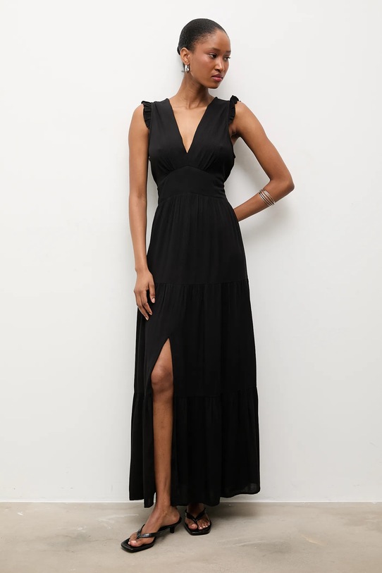 Answear.LAB sukienka rozkloszowana z wiskozy pablo.fd czarny WS25