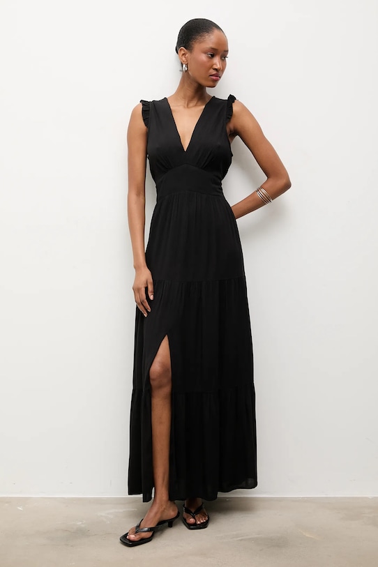 Answear.LAB rozšířené šaty z viskózy pablo.fd černá WS25