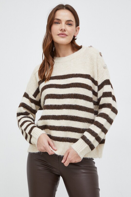 Answear Lab sweter z wełną AT8115.HWK beżowy WW24