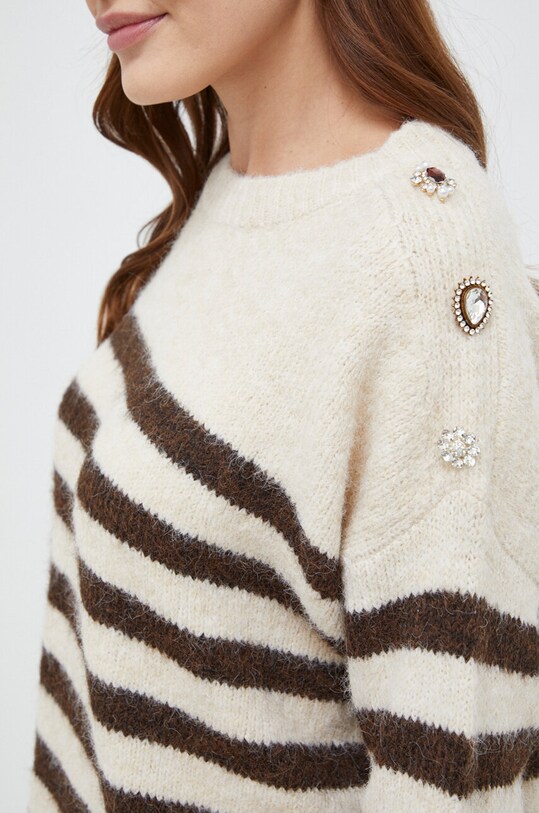 Answear Lab sweter z wełną AT8115.HWK beżowy