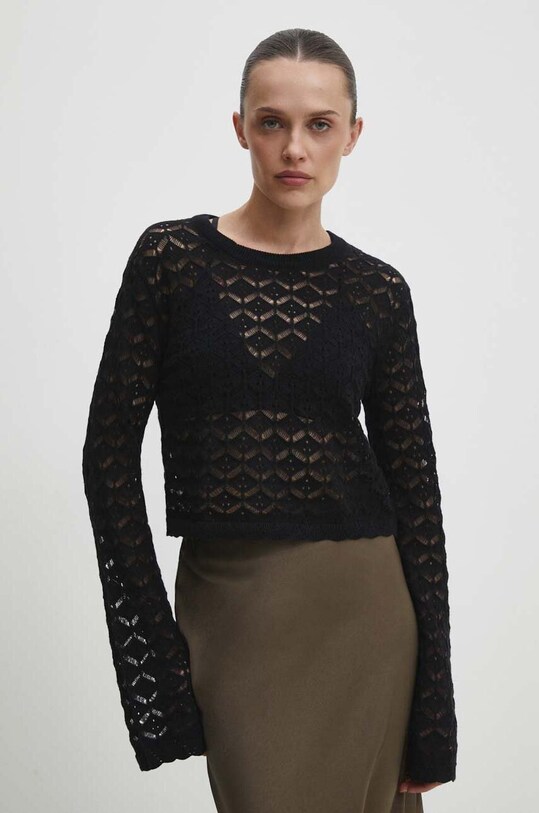 Хлопковый свитер Answear.LAB хлопок чёрный LK274LAUREN.GWK