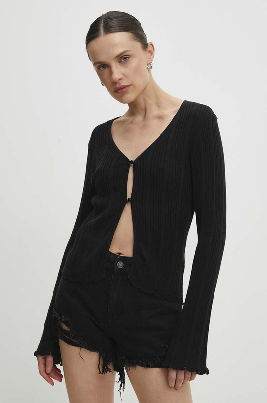 Answear Lab kardigan bawełniany bawełna czarny LKC364RIPLEYBLK.GWK