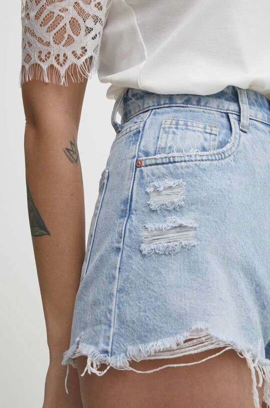 Answear Lab pantaloni scurti jeans albastru k102.fh
