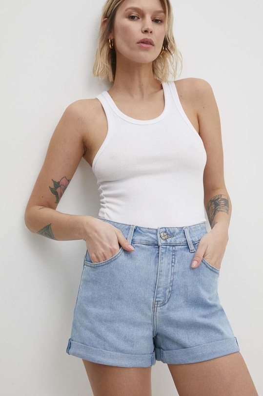 Answear Lab pantaloni scurti jeans cu elastan albastru JD450L.fh