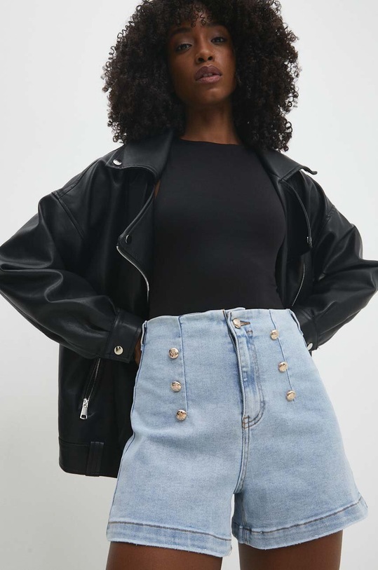 Džínové šortky Answear.LAB high modrá 1J7382.HWK