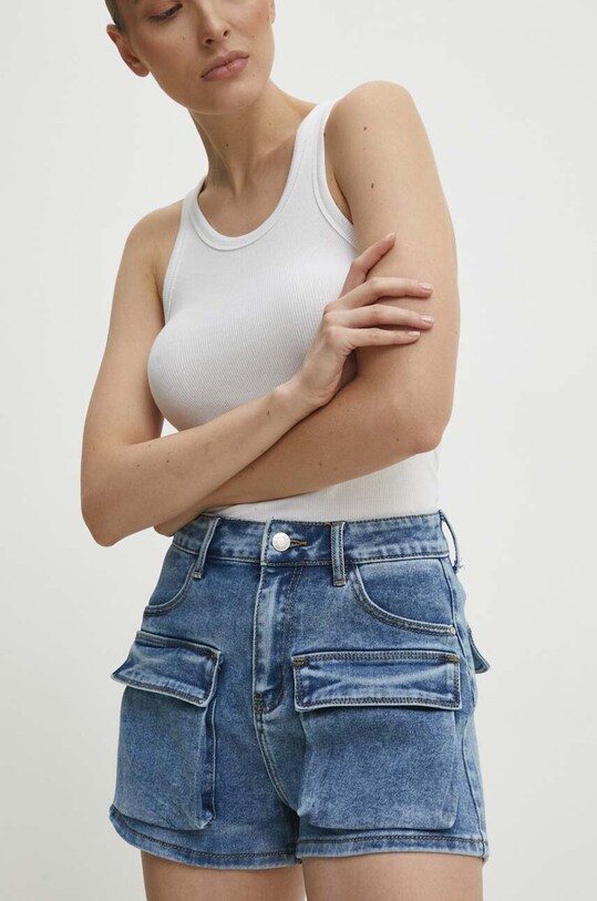 Answear Lab pantaloni scurti jeans jeans albastru LS9267.HWK