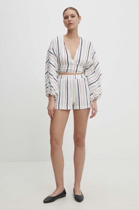 Answear.LAB szorty lniane 19205.tjs biały WW24