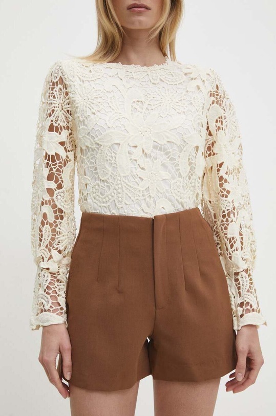 Šortky Answear.LAB s elastanom hnedá 16577.tjs