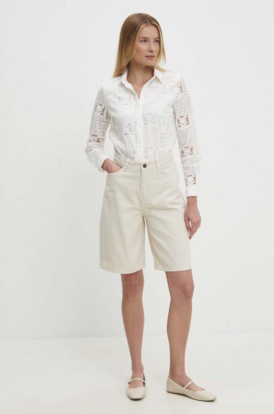 Answear Lab pantaloni scurti jeans bs3047.tjs bej WW24