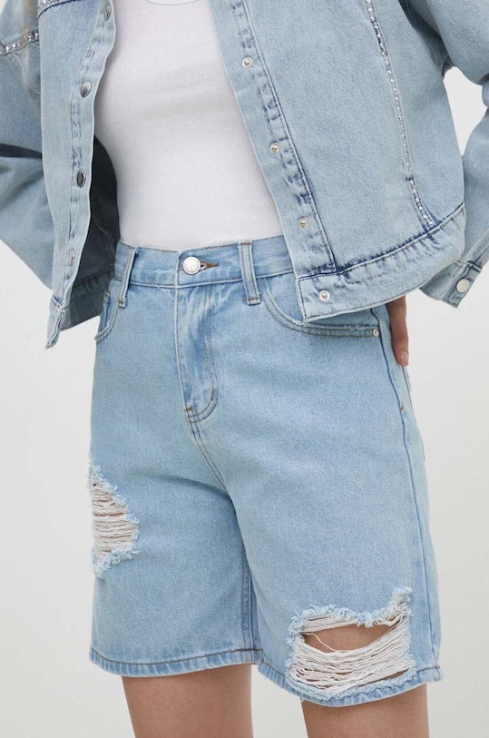 Answear Lab pantaloni scurti jeans bumbac albastru ita6921.ijs