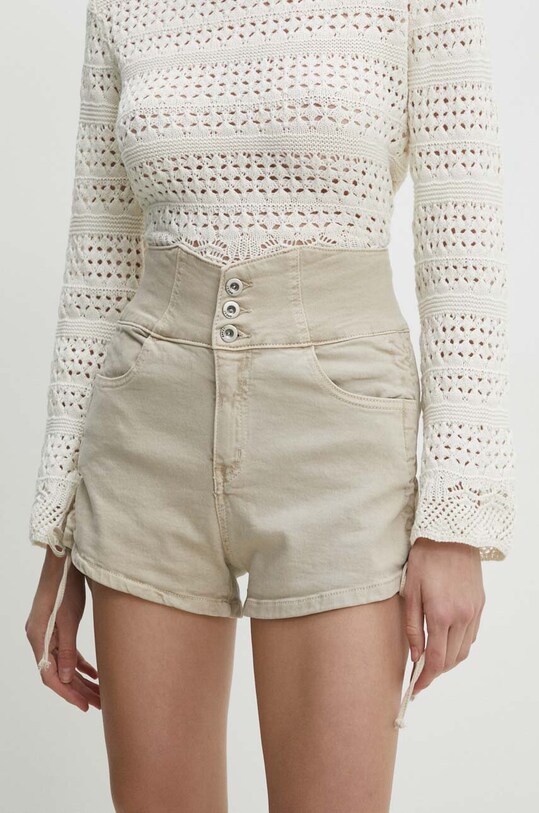 Answear Lab pantaloni scurti jeans jeans bej 5383.pjs