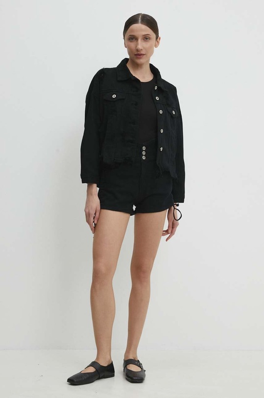 Answear Lab pantaloni scurti jeans 5383.pjs negru WW24
