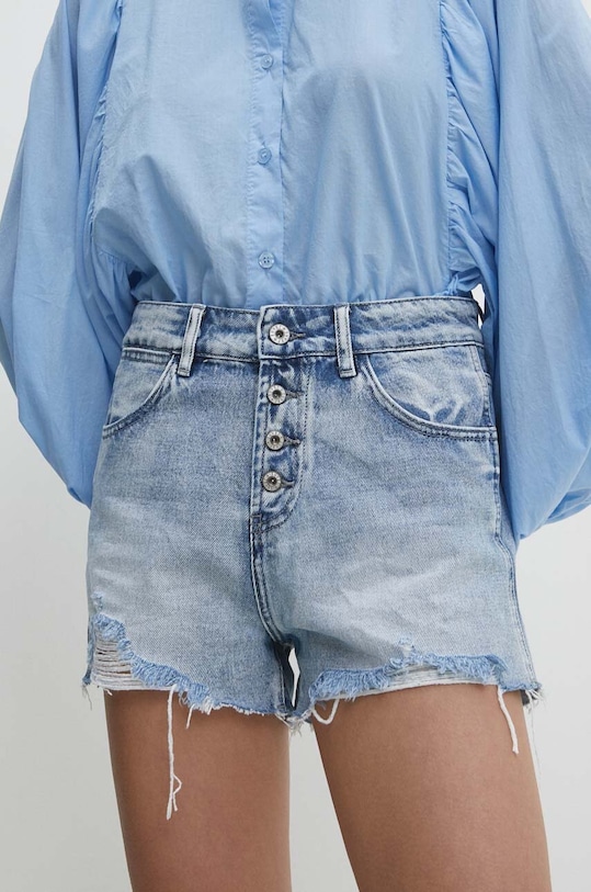 Answear Lab pantaloni scurti jeans bumbac albastru 5339.pjs