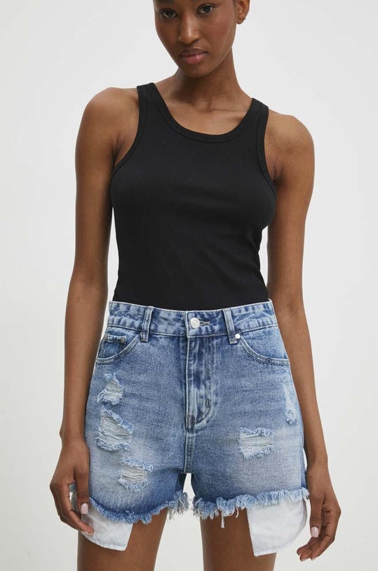 Answear Lab pantaloni scurti jeans jeans albastru jk5029.ijs