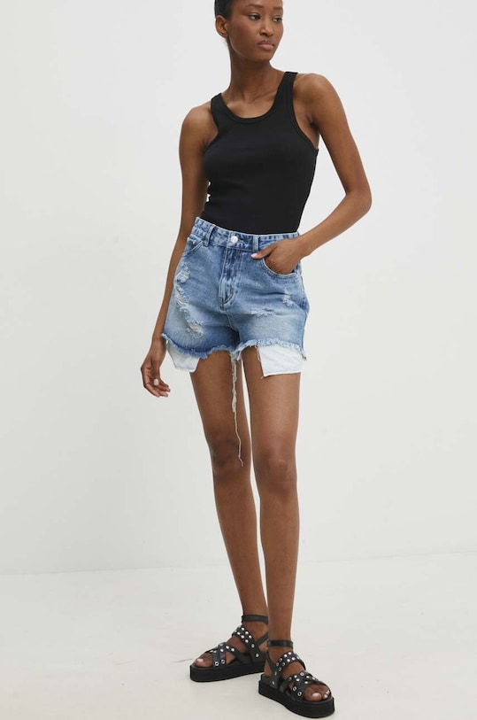 Answear Lab pantaloni scurti jeans jk5029.ijs albastru WW24