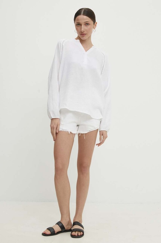 Rifľové krátke nohavice Answear.LAB a78.ijs biela WW24