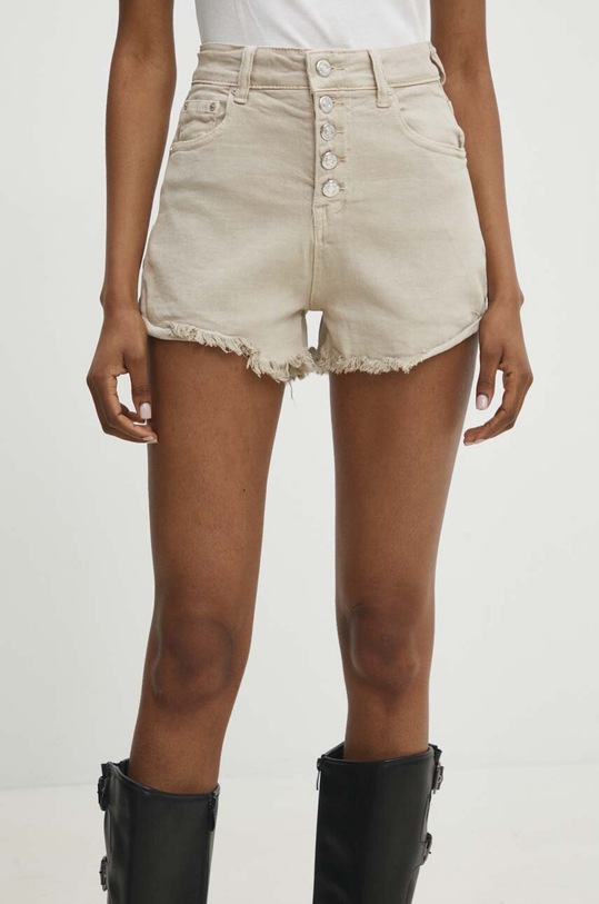 Answear.LAB szorty jeansowe z elastanem beżowy a78.ijs
