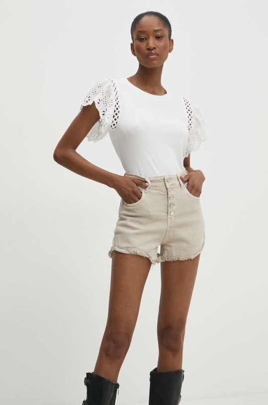 Answear.LAB szorty jeansowe a78.ijs beżowy WW24