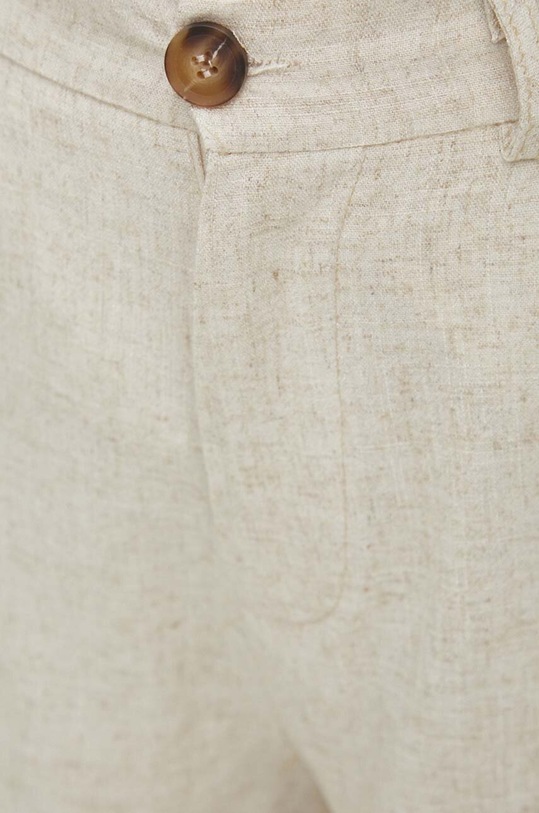 Lněné šortky Answear.LAB béžová LG1604.HWK