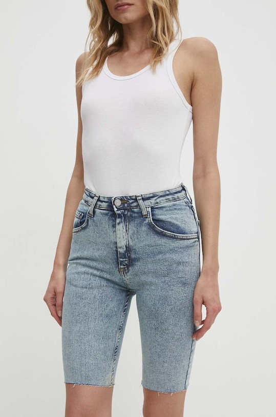 Answear Lab pantaloni scurti jeans jeans albastru pansy.01.ijs