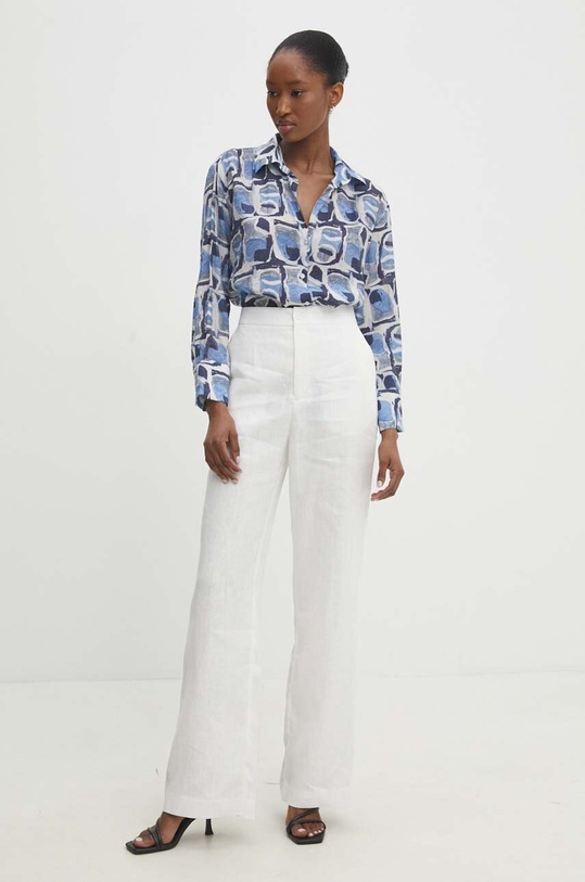 Ľanové nohavice Answear.LAB p.2419.ijs biela WW24